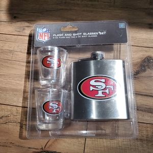 Flask and shot glass set.